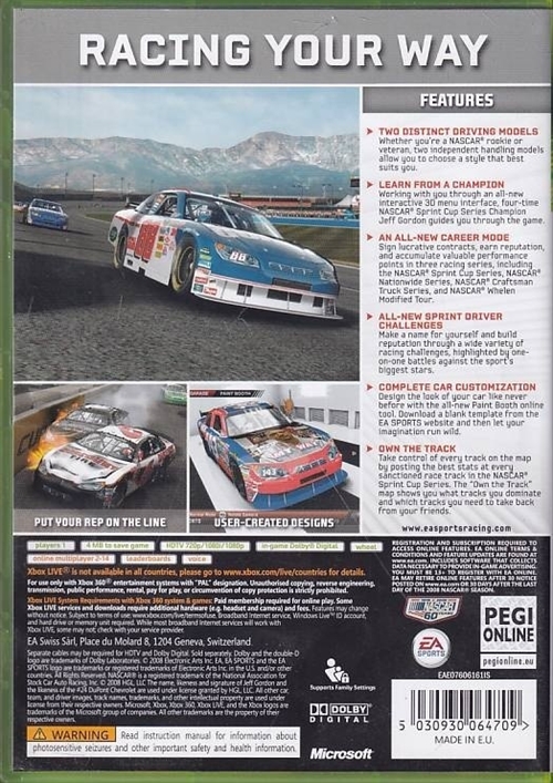 NASCAR 09 - XBOX 360 (B Grade) (Genbrug)